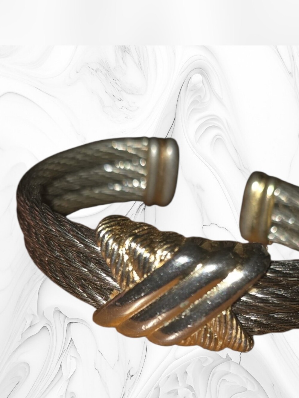 Gold-Tone Twisted Cable Cuff Bracelet